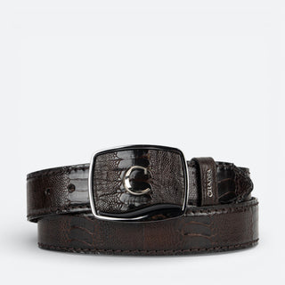 Cinturón Cuadra Pata de Avestruz Kango Tabaco Caballero