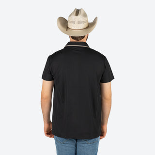Playera Polo Rodeo Negro Beige Caballero