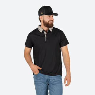 Playera Polo Negro Beige Caballero
