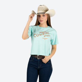 Blusa Kimes Ranch Doing Cowgirl Stuff Mint Dama
