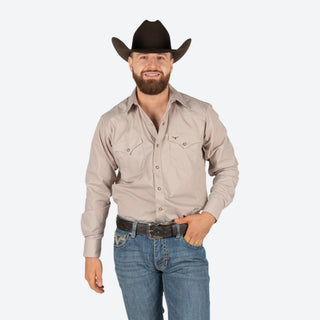 Camisa Rodeo Beige Liso Caballero