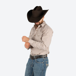 Camisa Rodeo Beige Liso Caballero