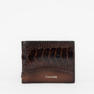 Billetera Cuadra Pata De Avestruz Café Caballero