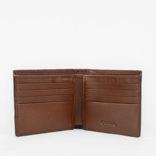 Billetera Cuadra Pata De Avestruz Café Caballero