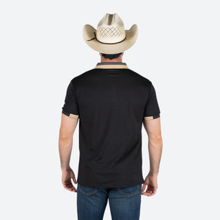 Playera Polo Rodeo Negro Beige Caballero