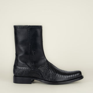 Bota Franco Cuadra Lizard Teju Ternera Inca Black Caballero
