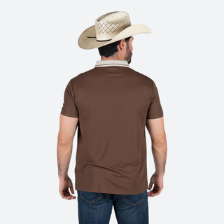 Playera Polo Rodeo Chocolate Beige Caballero