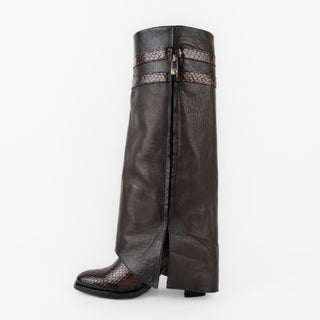 Bota Franco Cuadra Pitón Becerro Milan Café Dama
