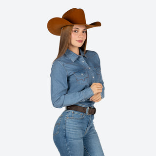 Camisa Kimes Ranch Flinn Indigo Dama