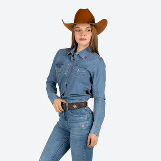 Camisa Kimes Ranch Flinn Indigo Dama