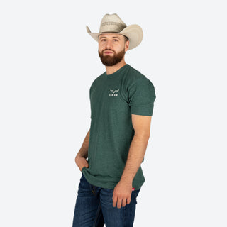 Playera Kimes Ranch Heavy Text Heather Forest Green Caballero