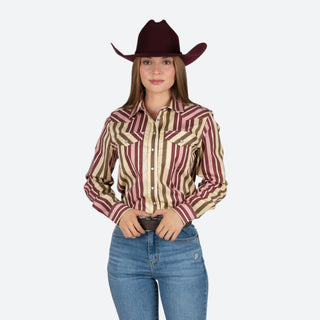 Camisa Kimes Ranch Kai Maroon Dama