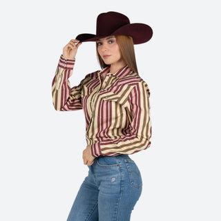 Camisa Kimes Ranch Kai Maroon Dama