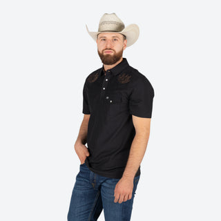 Playera Polo Kimes Ranch Bowman Black Caballero