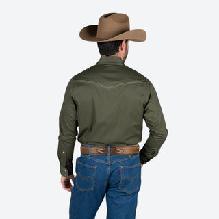 Camisa Wrangler Olivo Liso Caballero