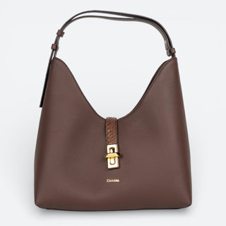 Bolso Cuadra Pitón Belly Trufa Dama