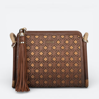 Bolso Cuadra Res Azteca Miel Dama