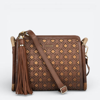 Bolso Cuadra Res Azteca Miel Dama