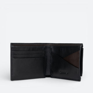 Billetera Cuadra Mantarraya Chocolate Negro Caballero
