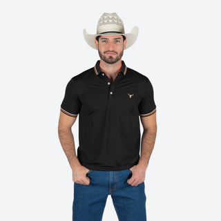 Playera Polo Rodeo Negro Caballero