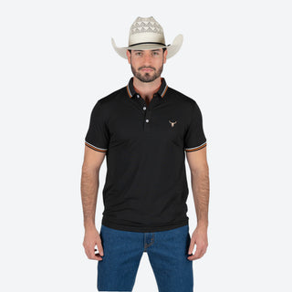 Playera Polo Rodeo Negro Caballero