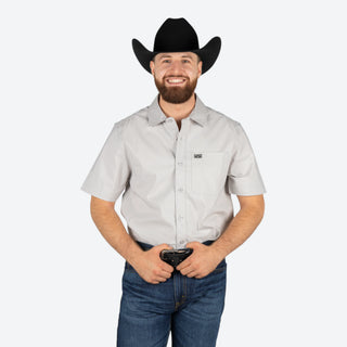 Camisa Kimes Ranch Linville Short Sleeve Silver White Caballero