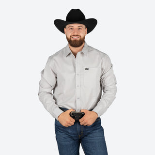 Camisa Kimes Ranch Linvilla Long Sleeve Silver White Caballero