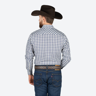 Camisa Wrangler Cuadros Azul Caballero