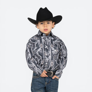 Camisa Rock & Roll Denim Aztec Black Niño