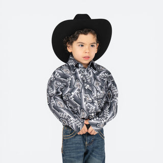 Camisa Rock & Roll Denim Aztec Black Niño