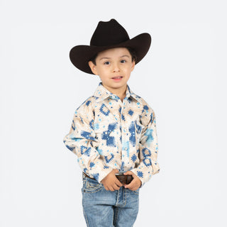 Camisa Wrangler Aztec Azul Niño