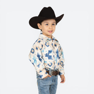 Camisa Wrangler Aztec Azul Niño