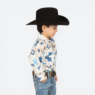 Camisa Wrangler Aztec Azul Niño