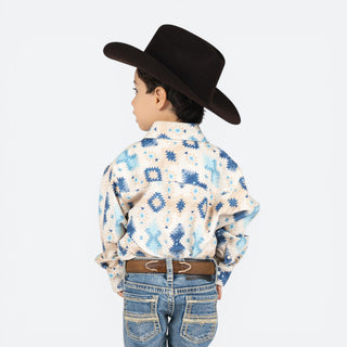 Camisa Wrangler Aztec Azul Niño