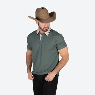 Playera Polo Rodeo Olivo Gris Caballero