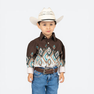 Camisa Panhandle Aztec Choco Niño