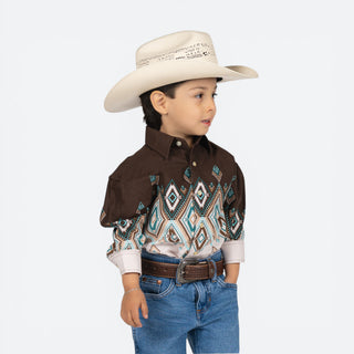 Camisa Panhandle Aztec Choco Niño