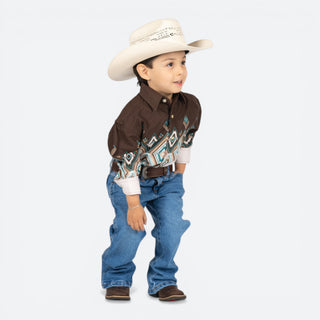 Camisa Panhandle Aztec Choco Niño