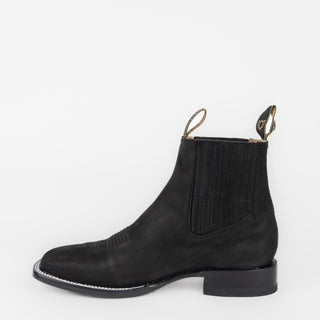 Botín Coyote Ranch Guadalupe Nobuck Negro Caballero