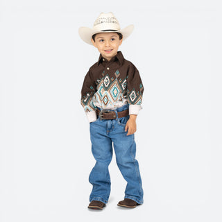 Camisa Panhandle Aztec Choco Niño