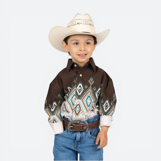 Camisa Panhandle Aztec Choco Niño