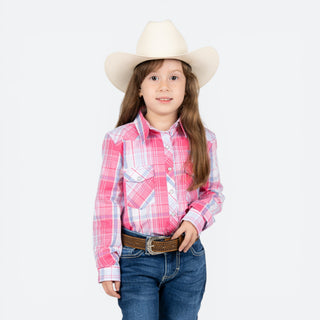 Camisa Wrangler Cuadros Rosa Niña