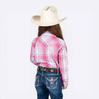 Camisa Wrangler Cuadros Rosa Niña