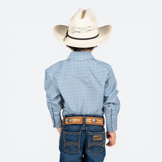 Camisa Rodeo Estampado Azul Niño
