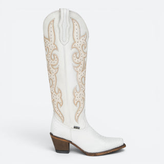 Bota Reyme 858-G-LR Grabado Pitón Blanco Dama