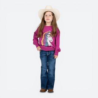 Blusa Rock & Roll Denim Unicornio Niña