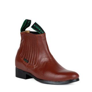 Botín La Barca 604 Suela de Hule Piel Ladrillo Joven