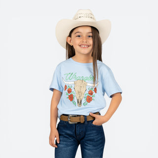 Blusa Wrangler Cráneo Celeste Niña