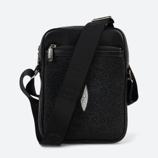 Bandolera Cuadra Mantarraya Negro Caballero