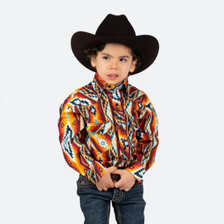 Camisa Rock & Roll Denim Aztec Orange Niño